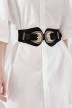 Load image into Gallery viewer, Shell Double Buckle Elastic Wide Belt

