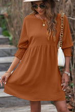 Load image into Gallery viewer, Round Neck Lantern Sleeve Mini Dress
