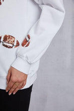 Load image into Gallery viewer, Football Sequin Patch Long Sleeve Sweatshirt
