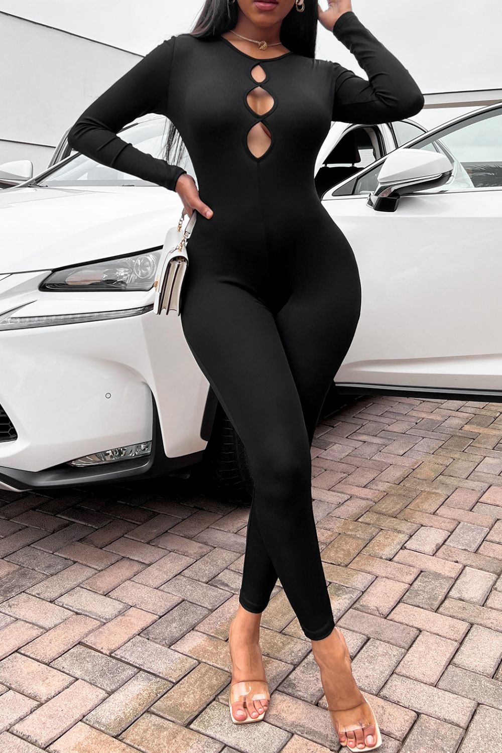 Cutout Round Neck Jumpsuit