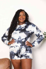 Load image into Gallery viewer, Double Take Tie-Dye Round Neck Top and Shorts Lounge Set
