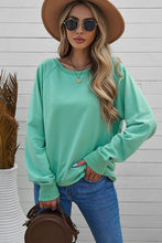 Load image into Gallery viewer, Round Neck Raglan Sleeve Exposed Seam Sweatshirt
