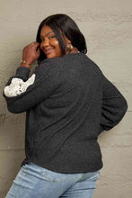 Load image into Gallery viewer, Sew In Love Full Size Lace Patch Detail Sweater
