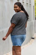 Load image into Gallery viewer, e.Luna Full Size Chunky Knit Short Sleeve Top in Gray
