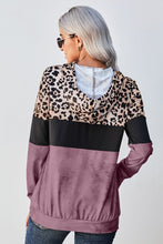 Load image into Gallery viewer, Leopard Color Block Hoodie
