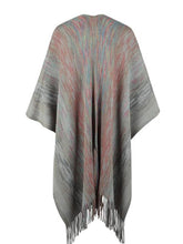 Load image into Gallery viewer, Heathered Fringe Hem Poncho
