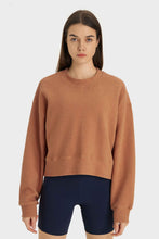 Load image into Gallery viewer, Textured Dropped Shoulder Sports Top
